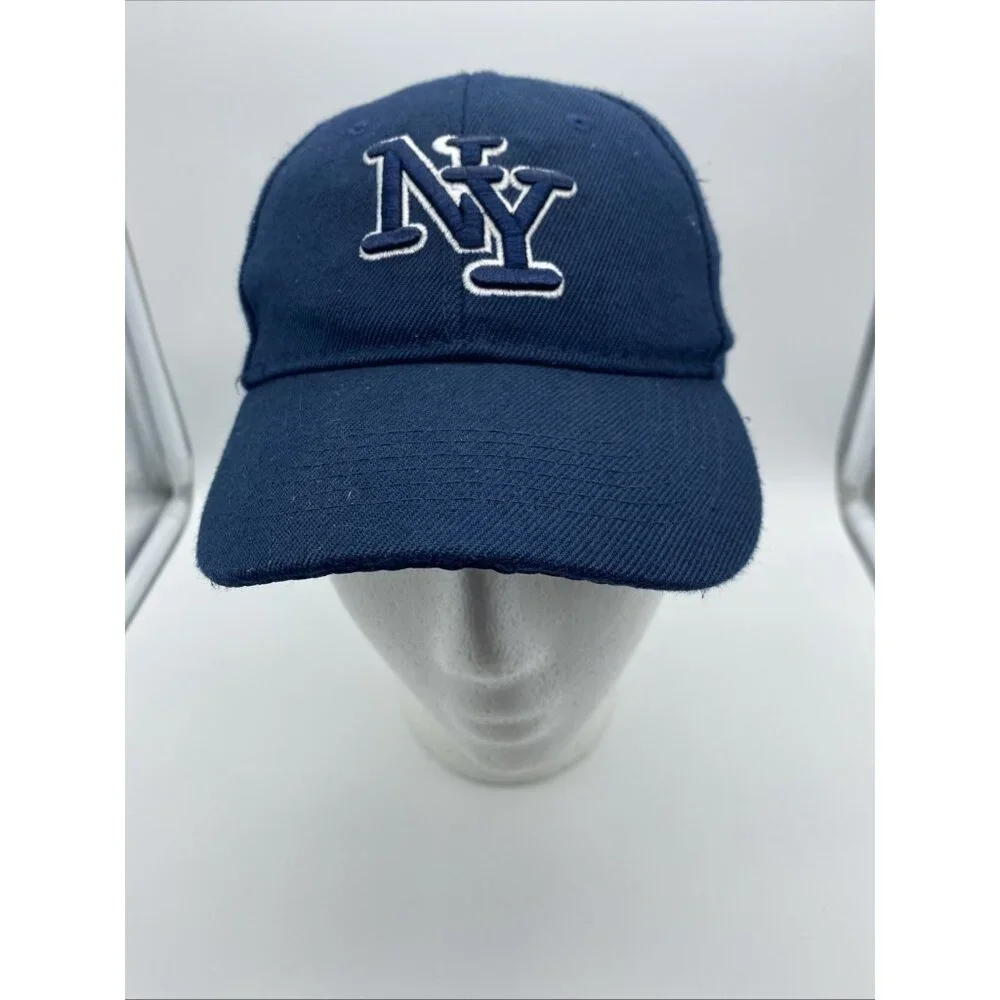Youth Blue NY Baseball Cap Hat Hook & Loop Kids